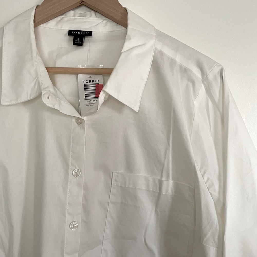 Torrid Classic White Button Down Shirt